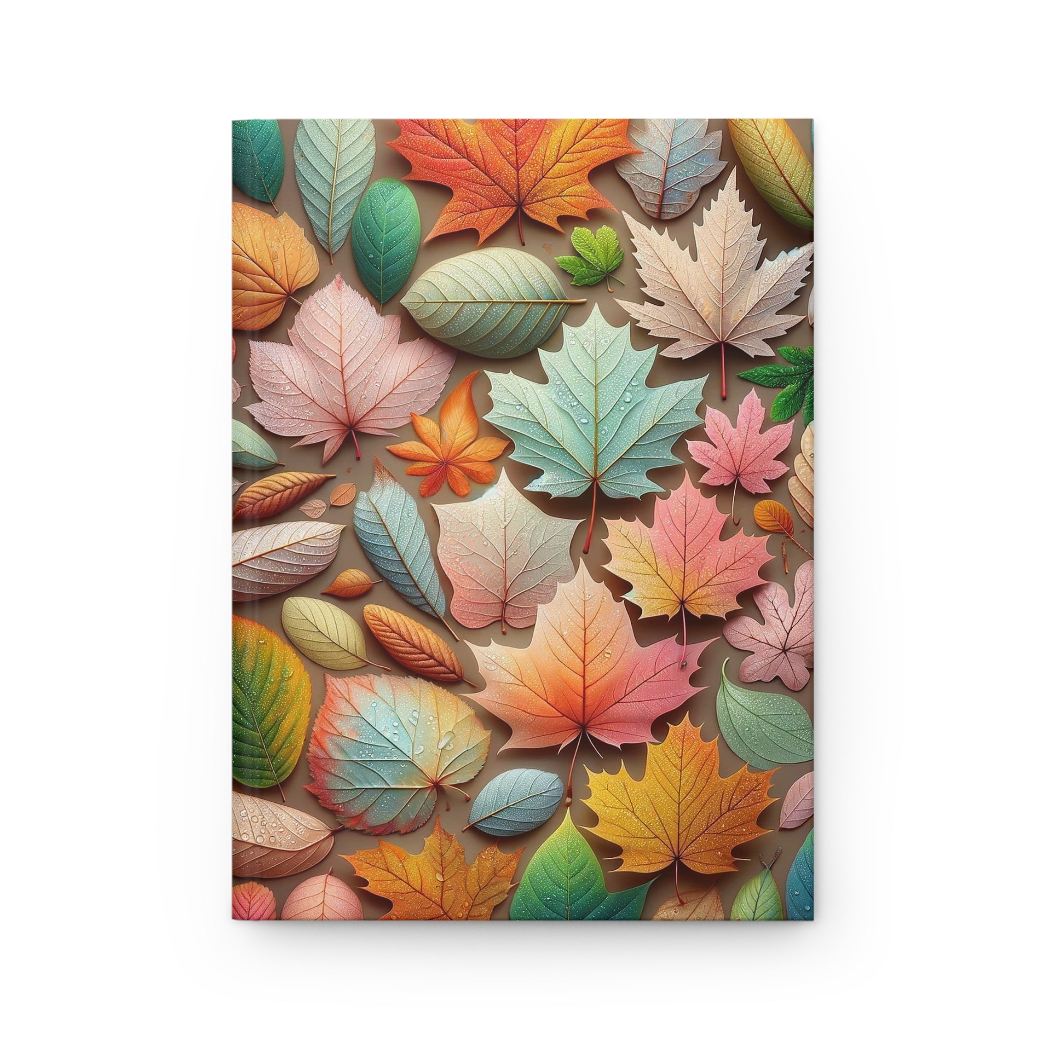 Pastel coloured leaves 2 - Hardcover Notebook