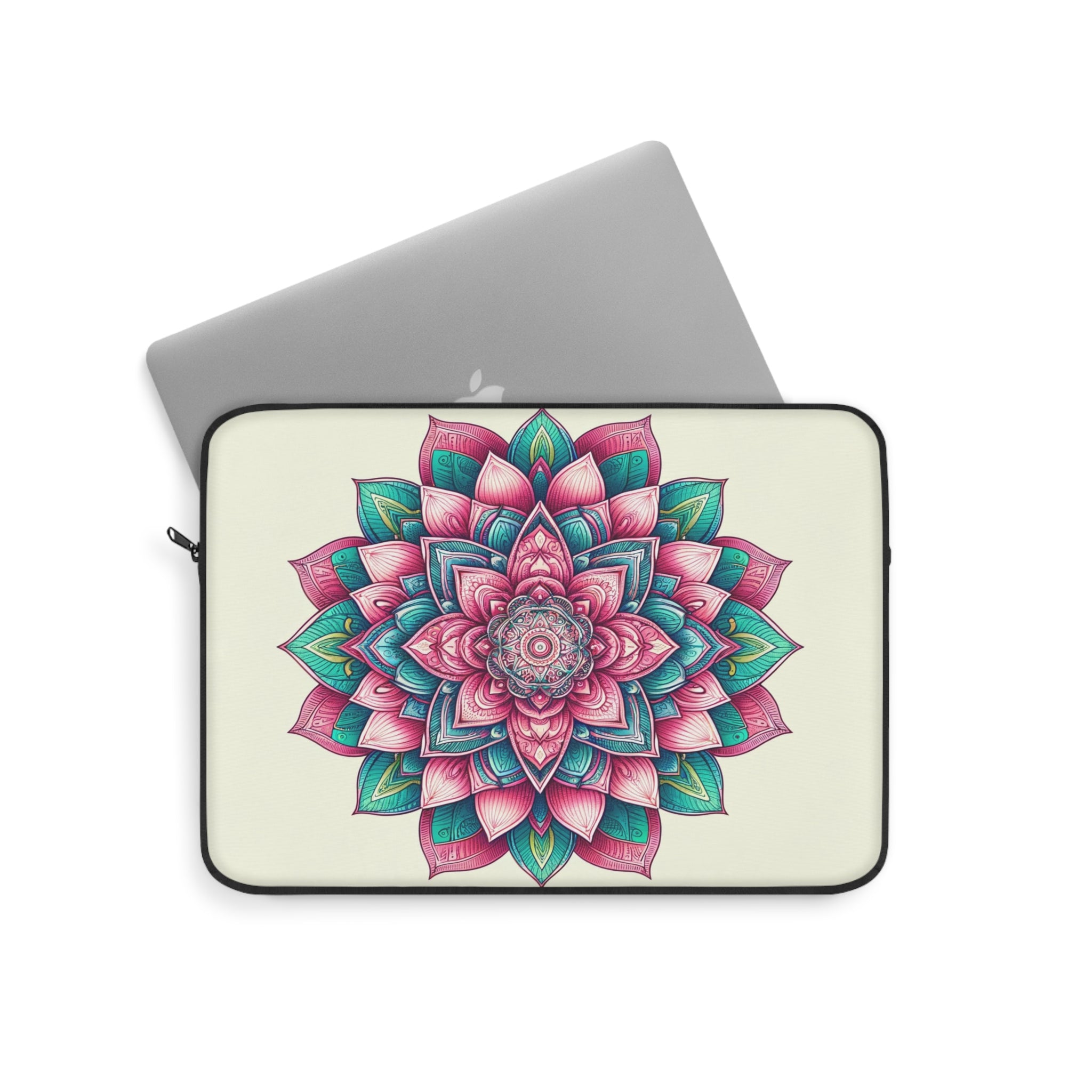 A green-pink Mandala - Laptop Sleeve