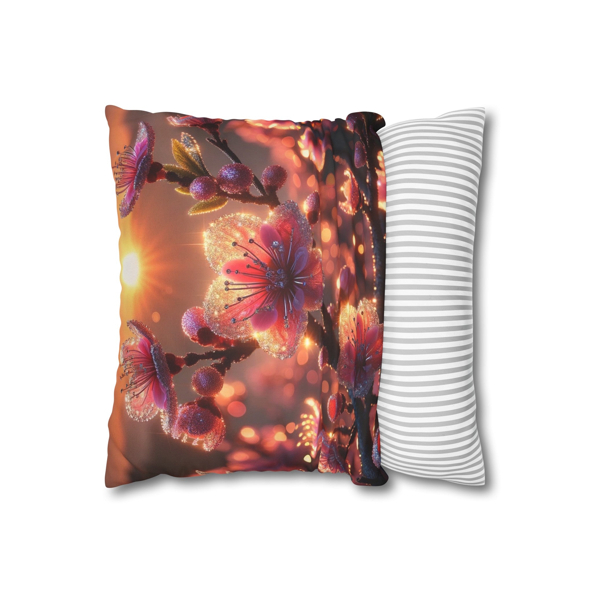 Pink diamond flowers (3) - Suede Square Pillowcase