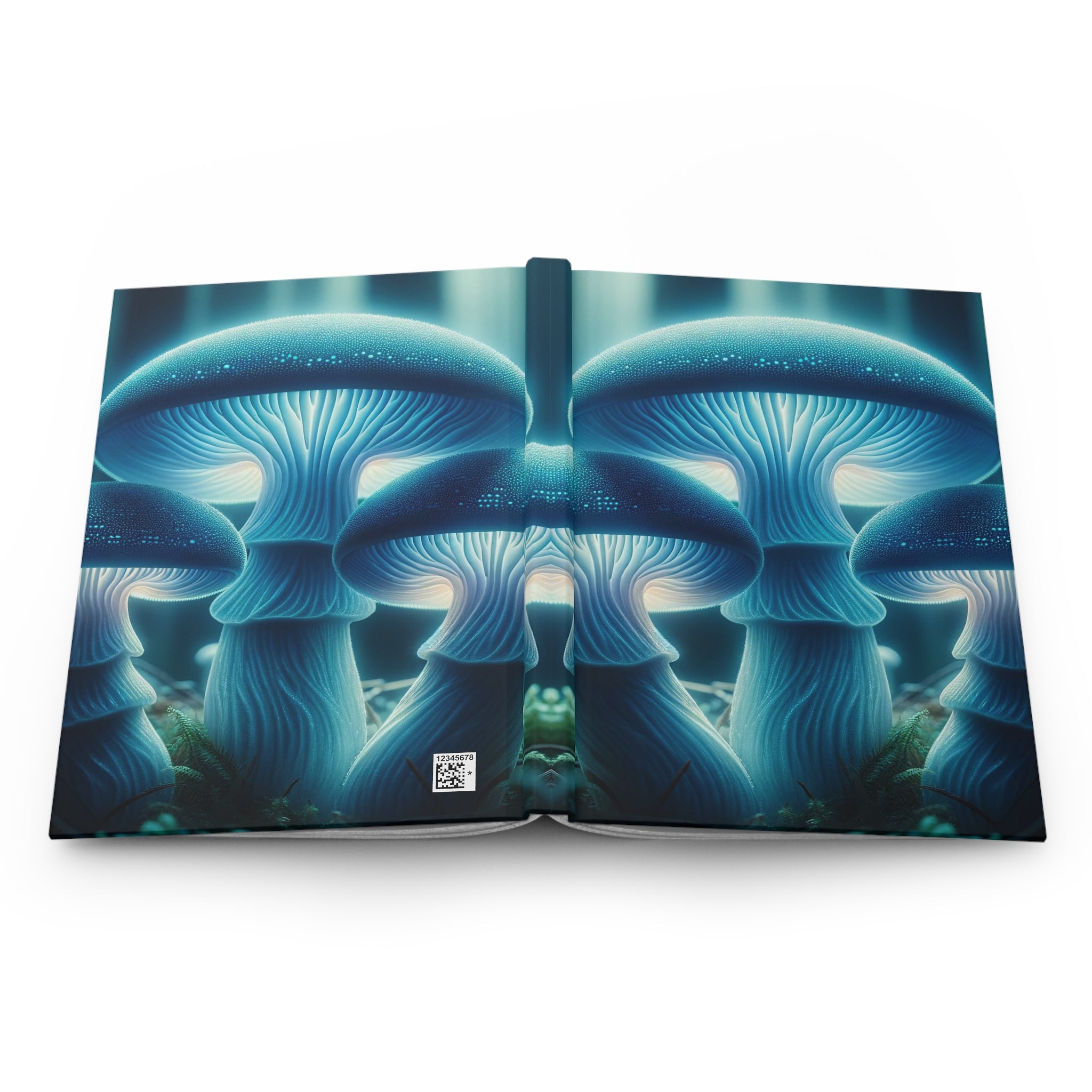 Blue Mushrooms - Hardcover Notebook