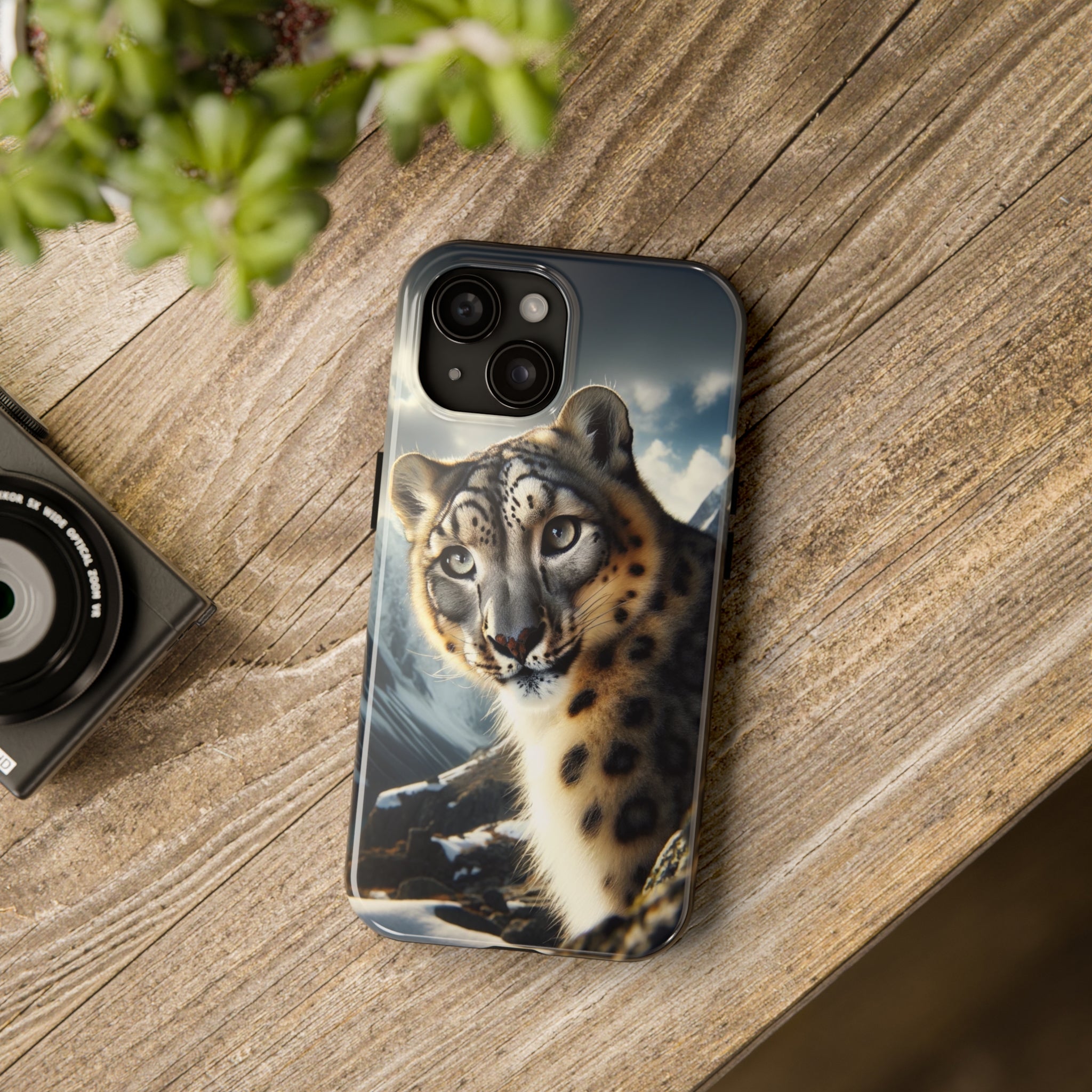 Curious Snow Leopard - Tough Phone Case