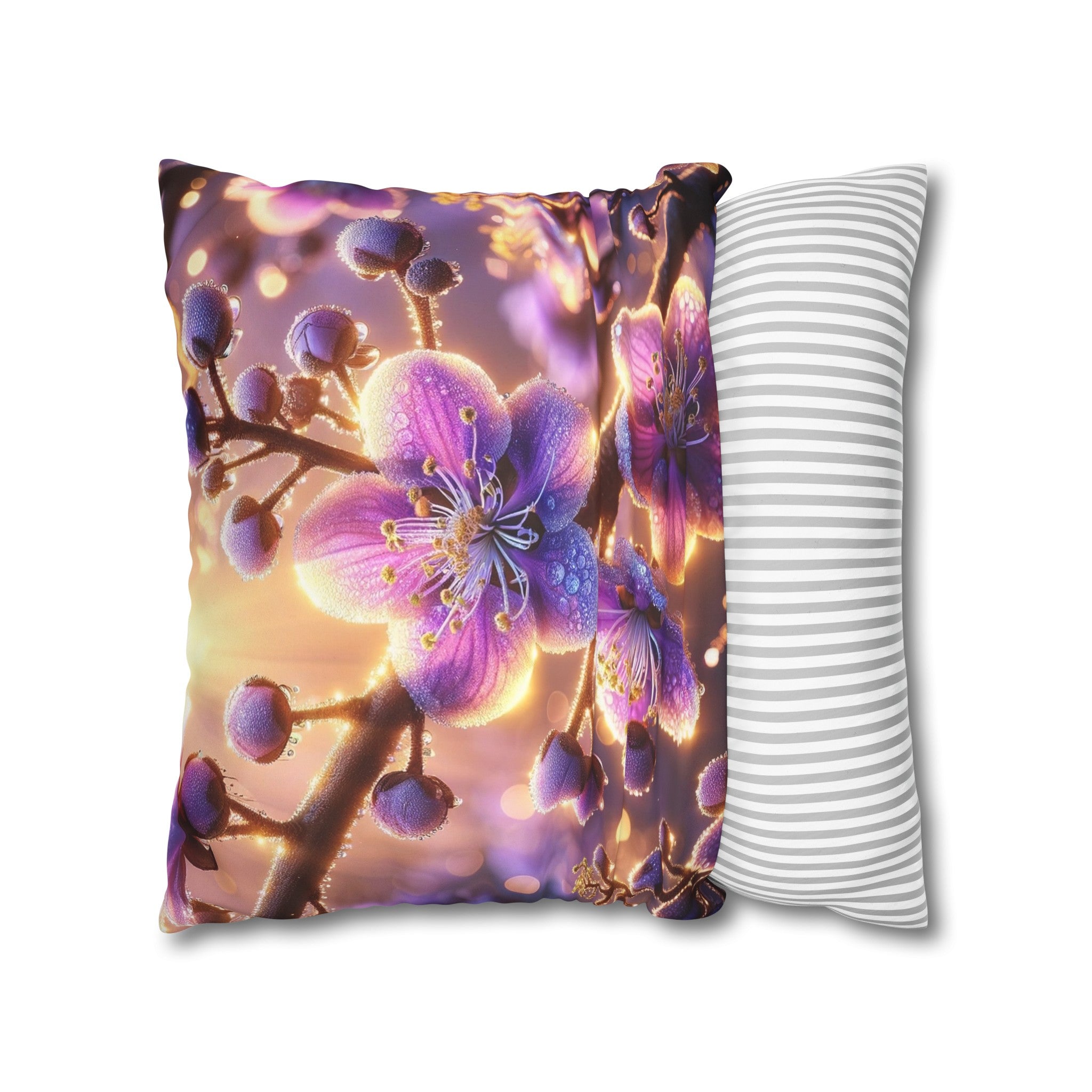 Purple diamond flowers (2) - Suede Square Pillowcase