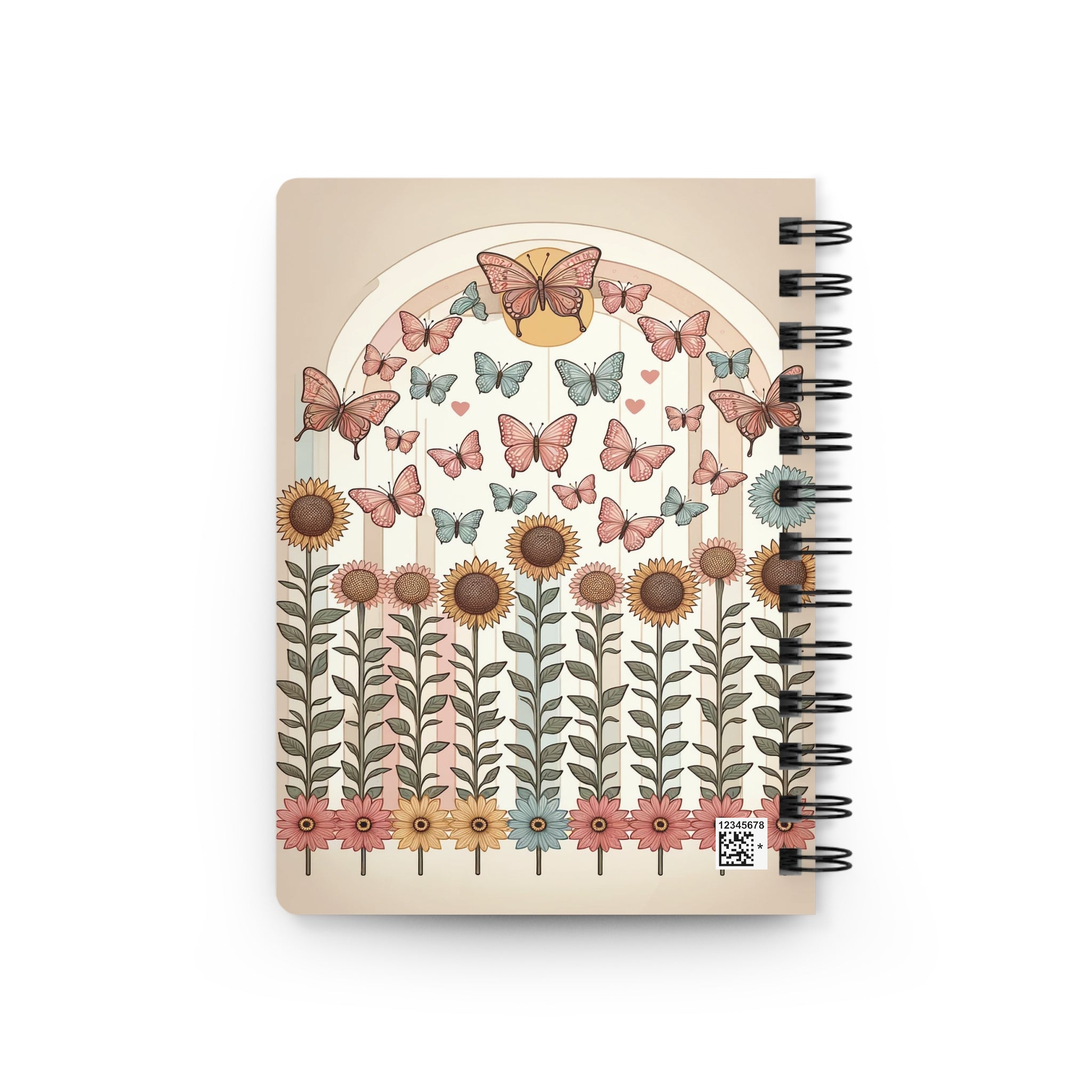 Butterflies and sunflowers 2 - Spiral Notebook