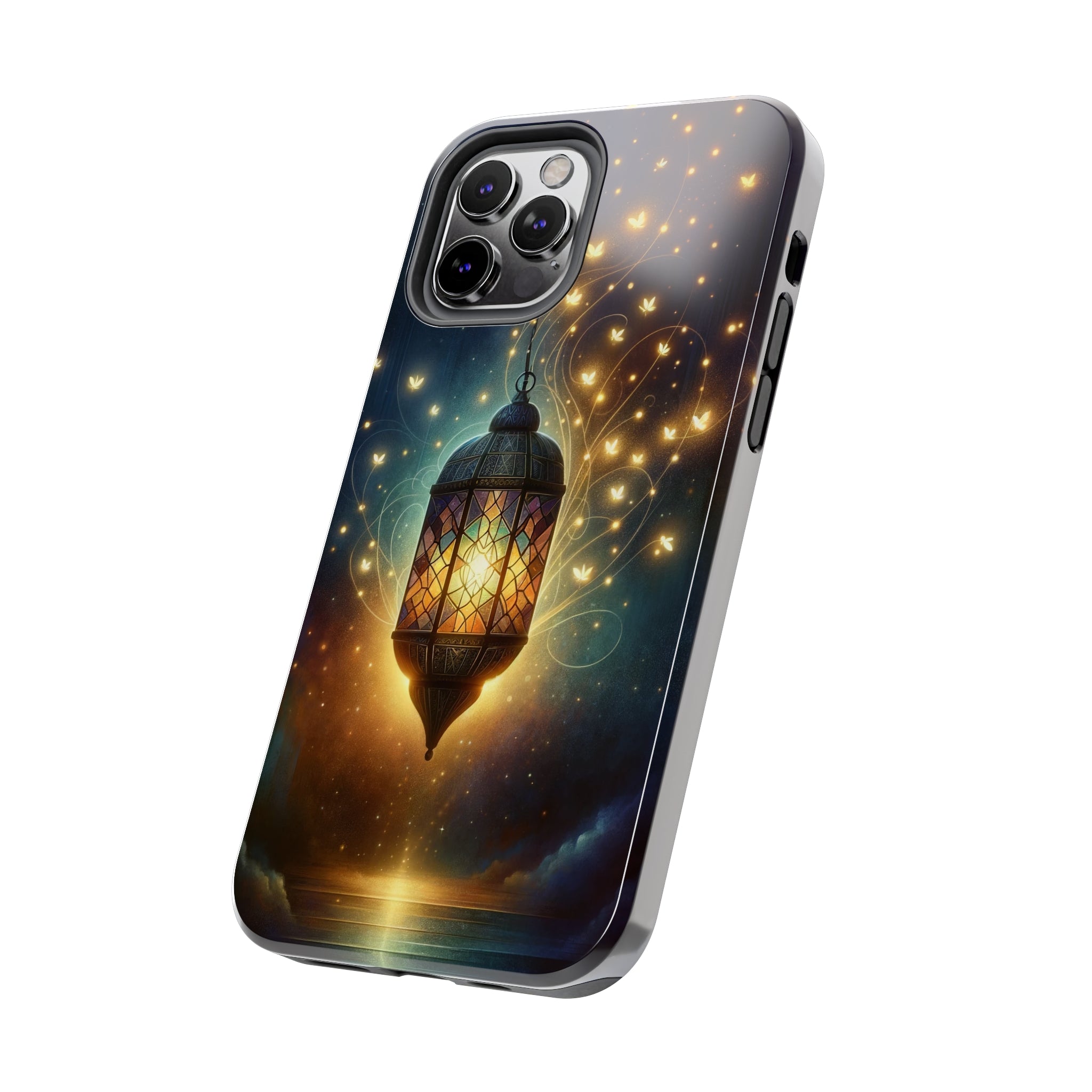 Fireflies around lamp - Tough Phone Case