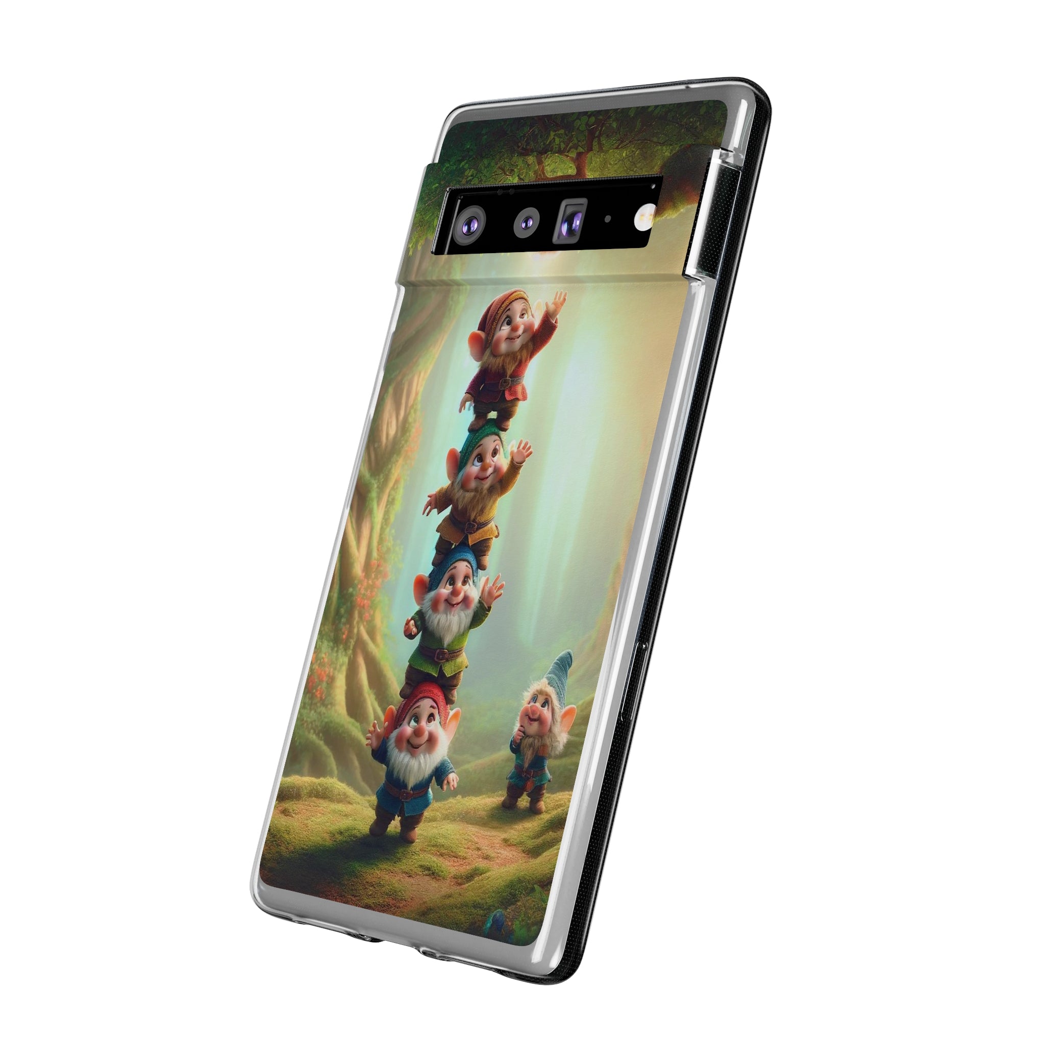 Gnomes reaching an apple - Soft Phone Case