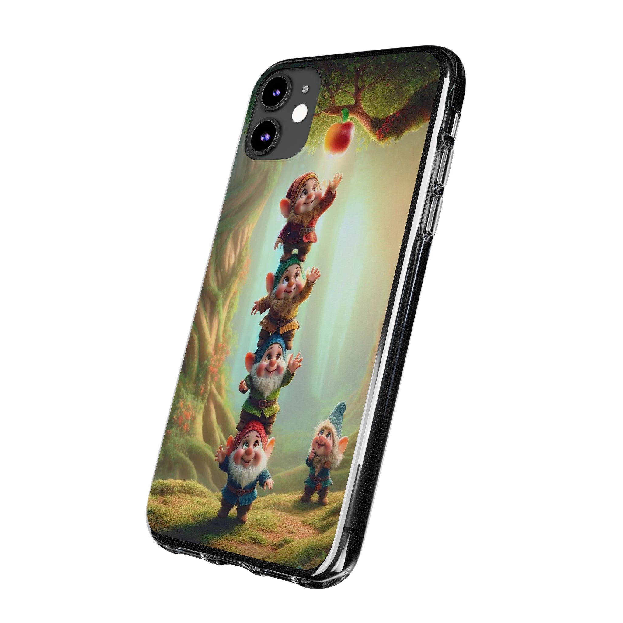 Gnomes reaching an apple - Soft Phone Case