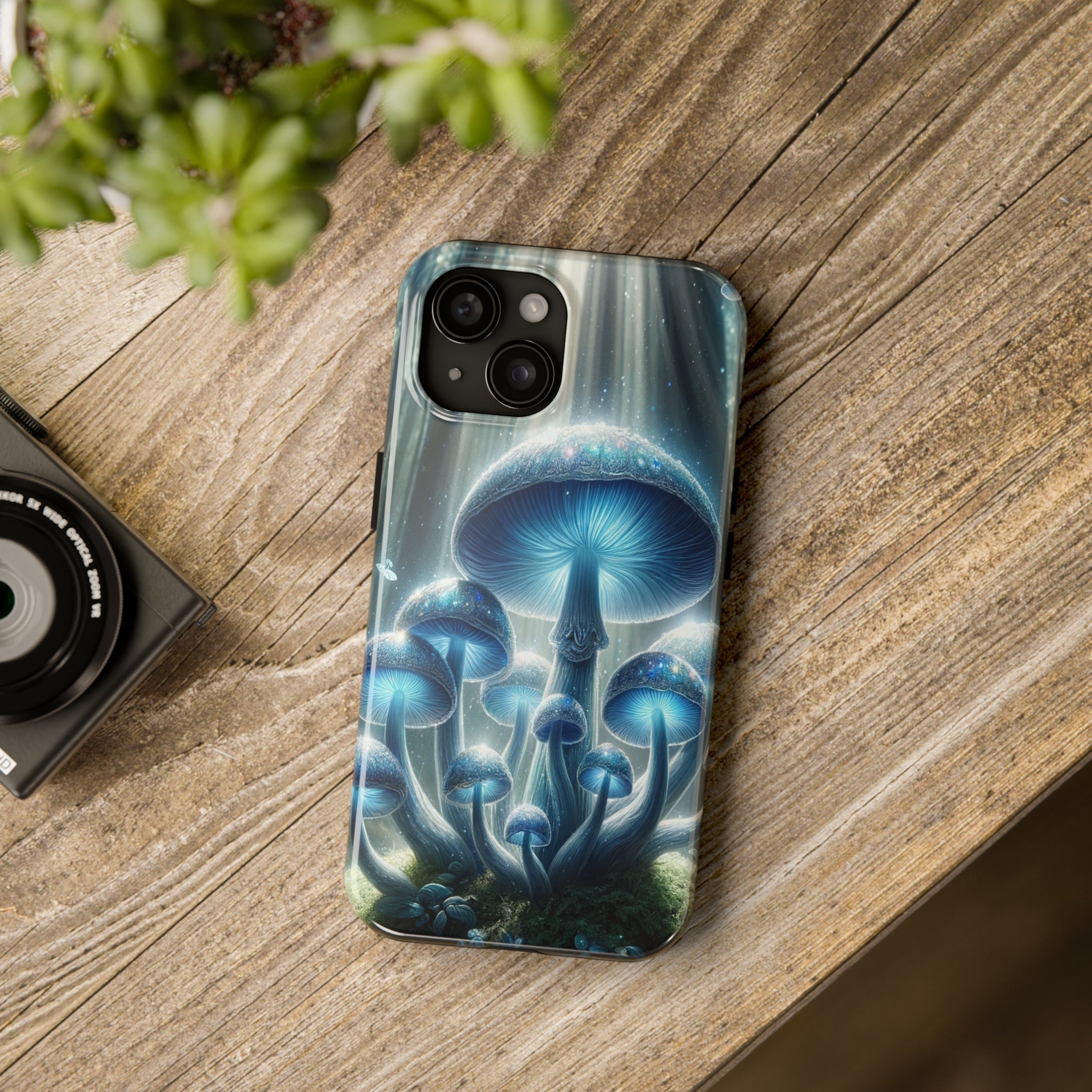 Light blue mushrooms - Tough Phone Case