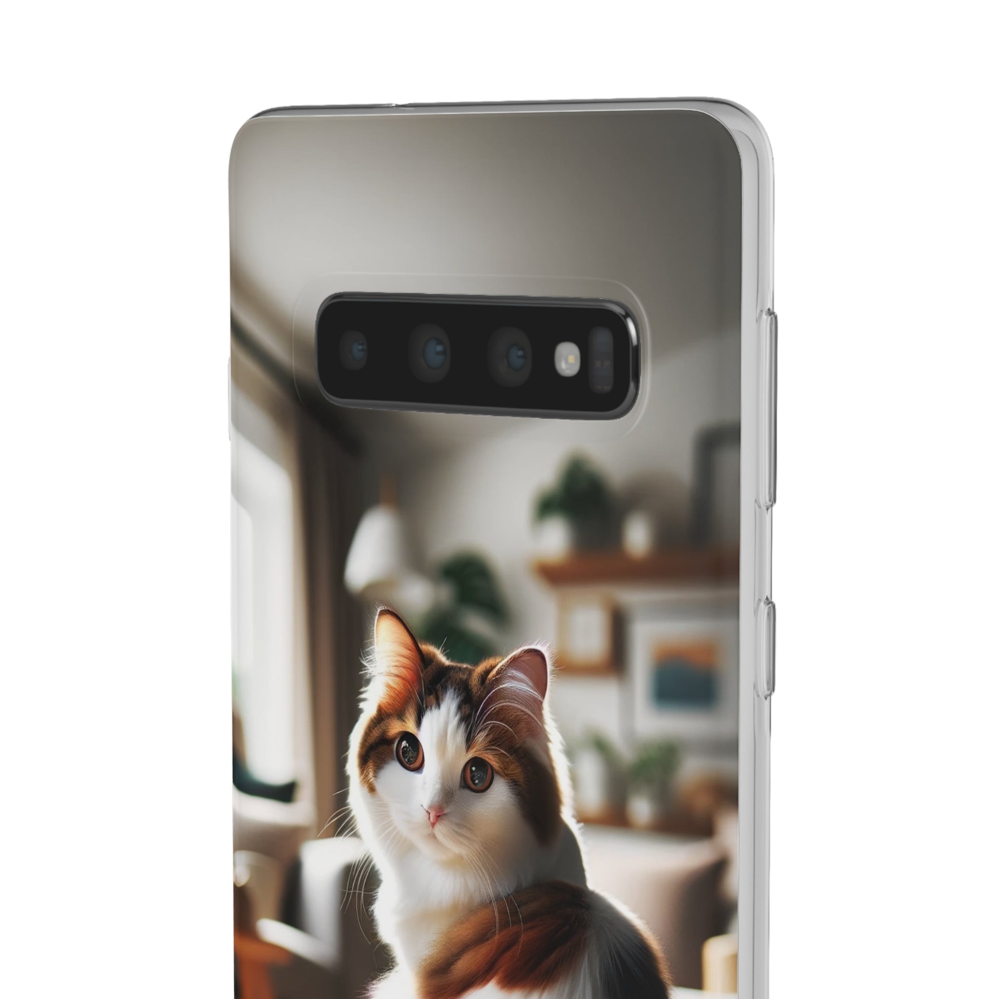 Curious, white-brown cat - Flexi Case (Samsung only)