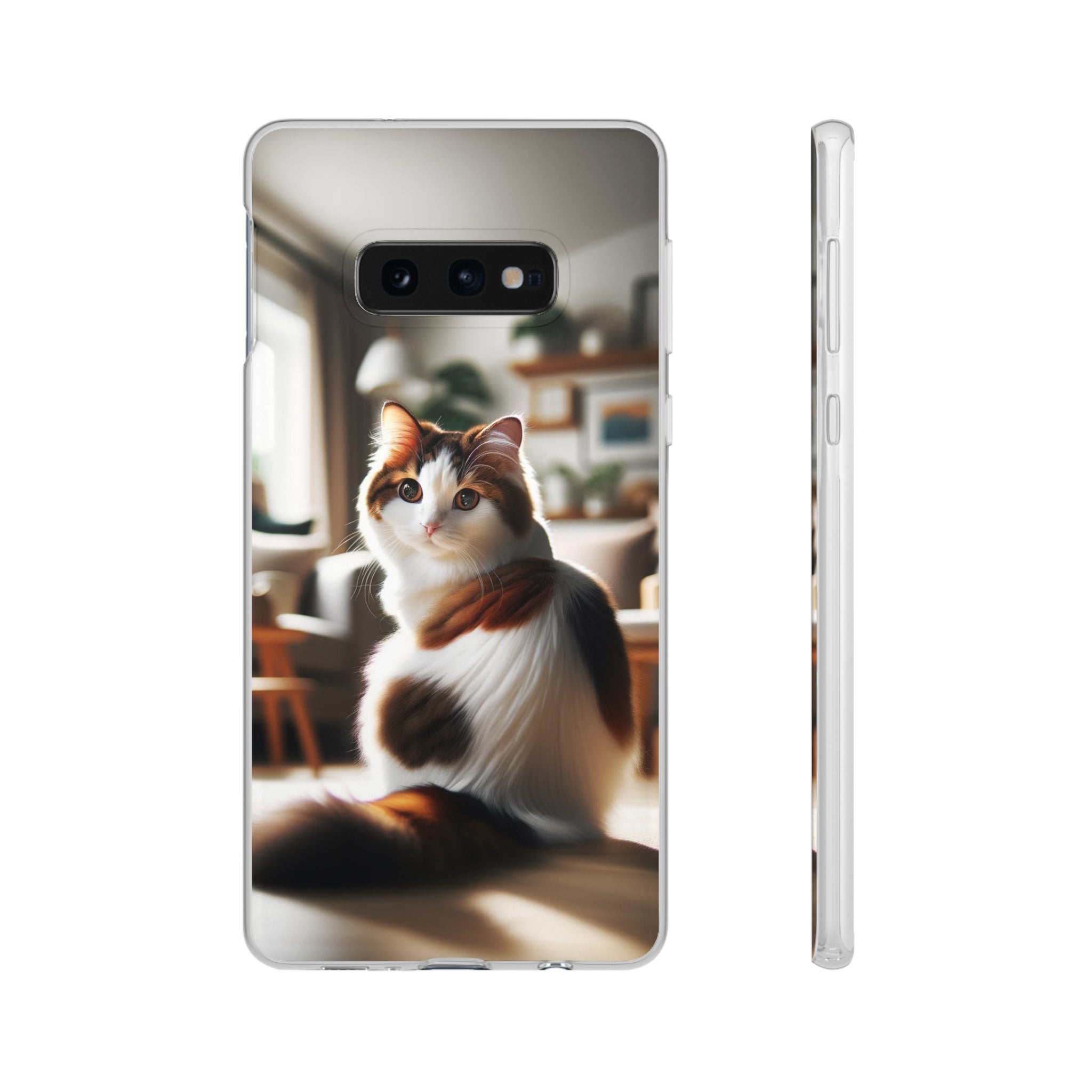 Curious, white-brown cat - Flexi Case (Samsung only)