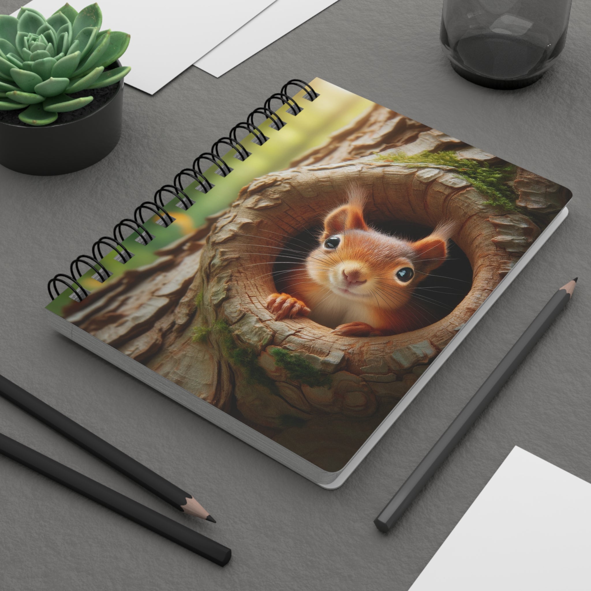 A curious squirrel - Spiral Notebook