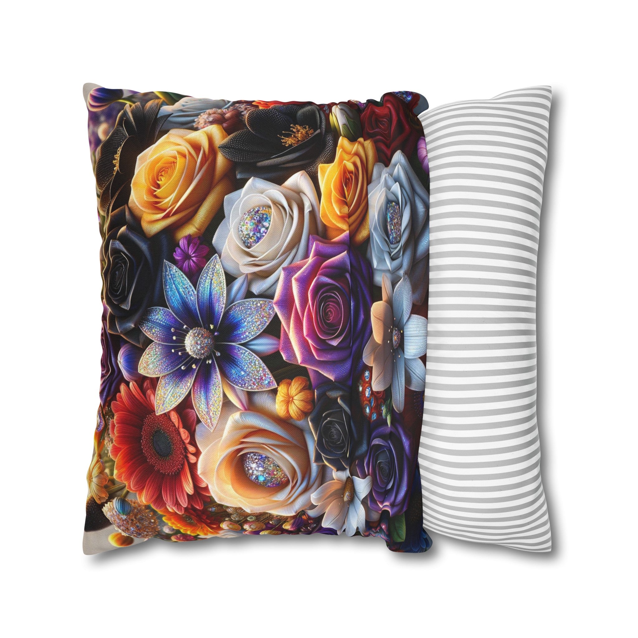 Colourful Bouquet (5) - Polyester Square Pillowcase