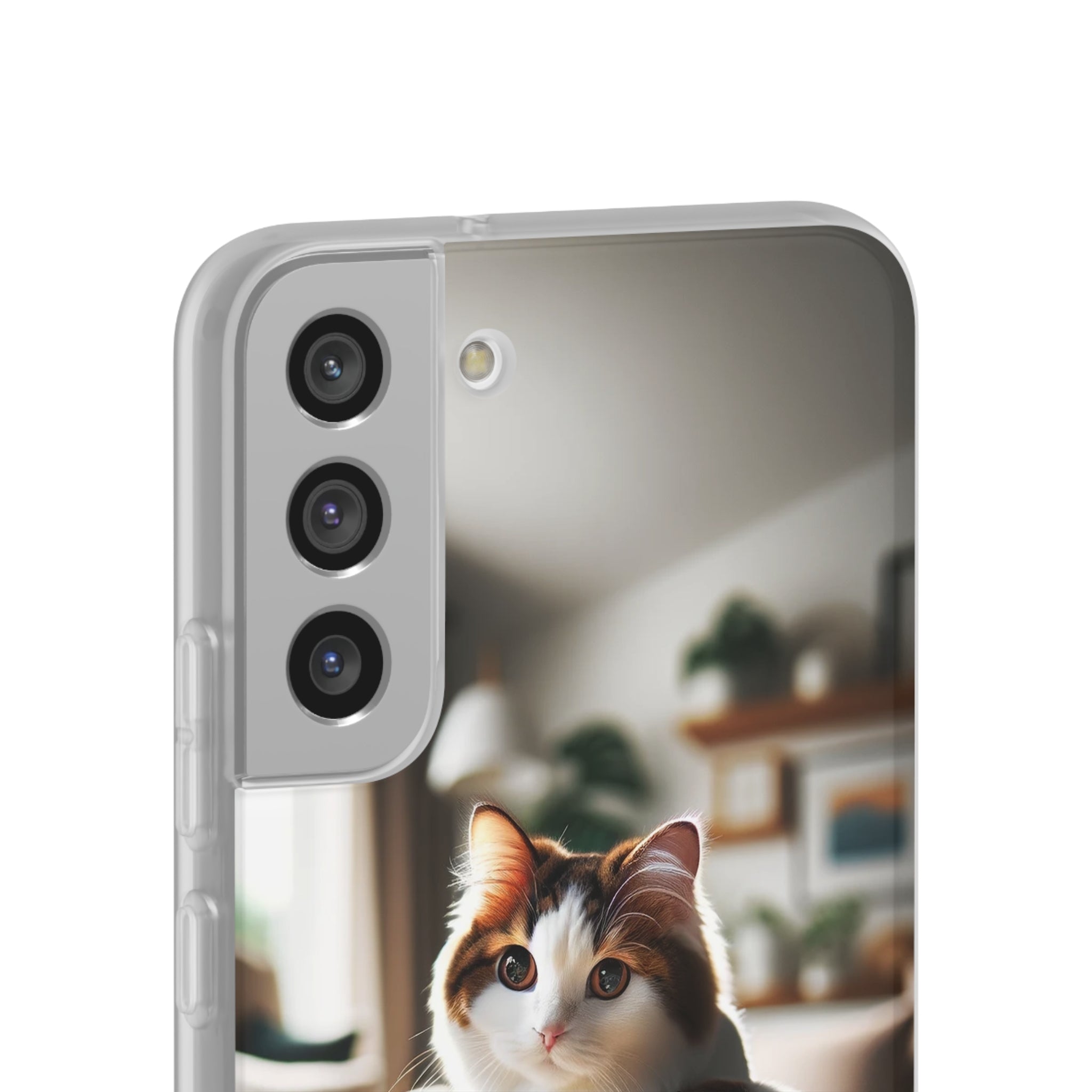 Curious, white-brown cat - Flexi Case (Samsung only)