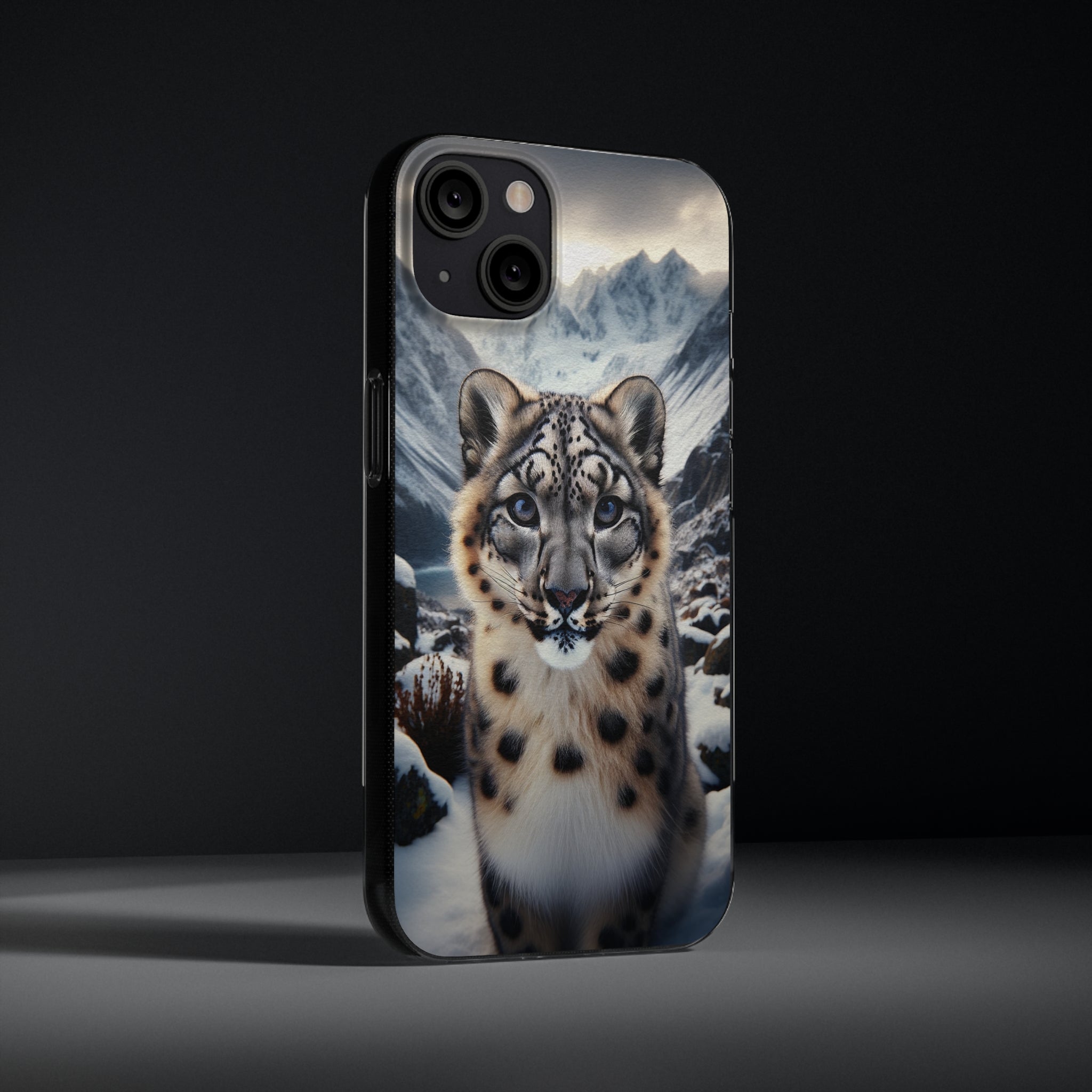 Curious Snow Leopard - Soft Phone Case