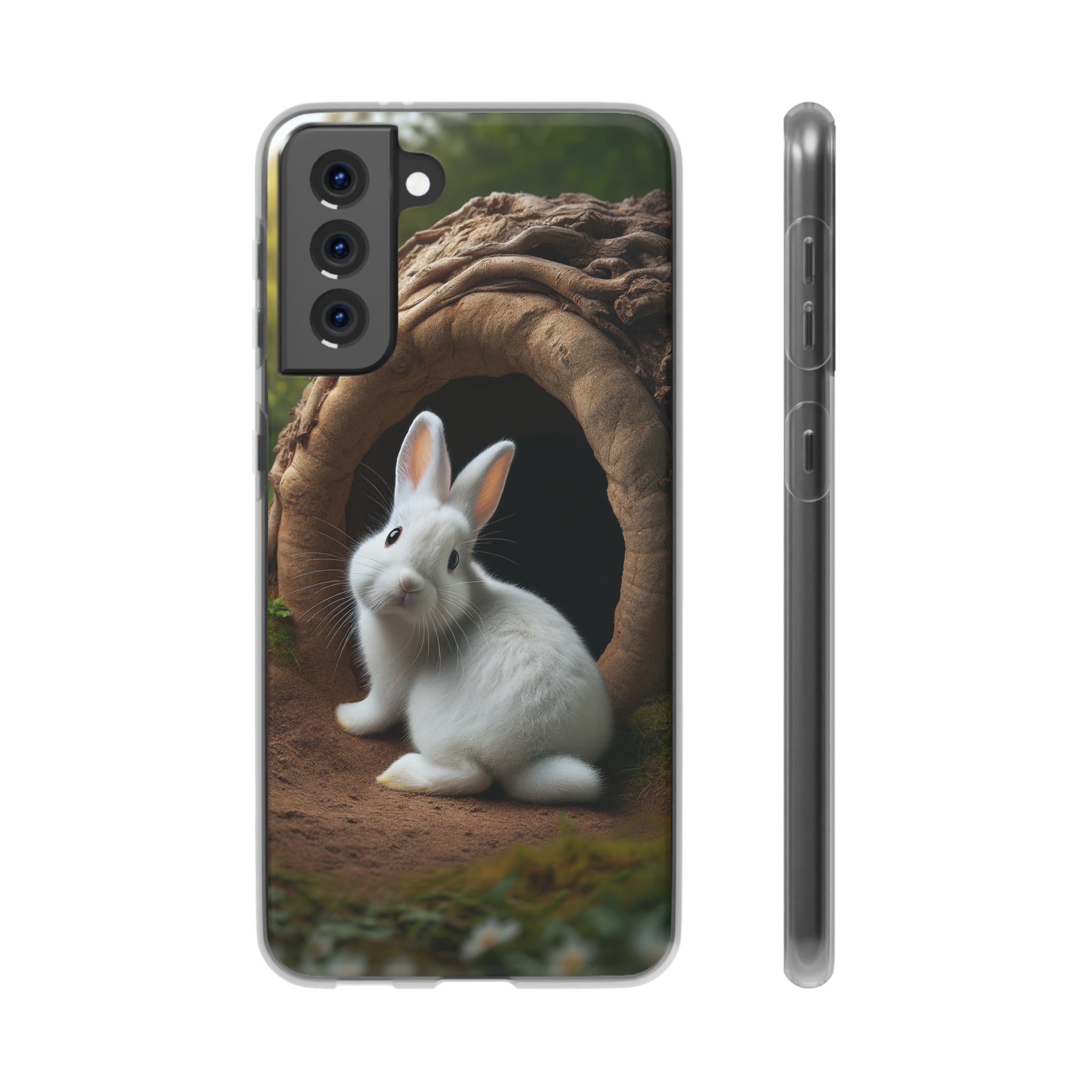 Curious, white rabbit - Flexi Case (Samsung only)