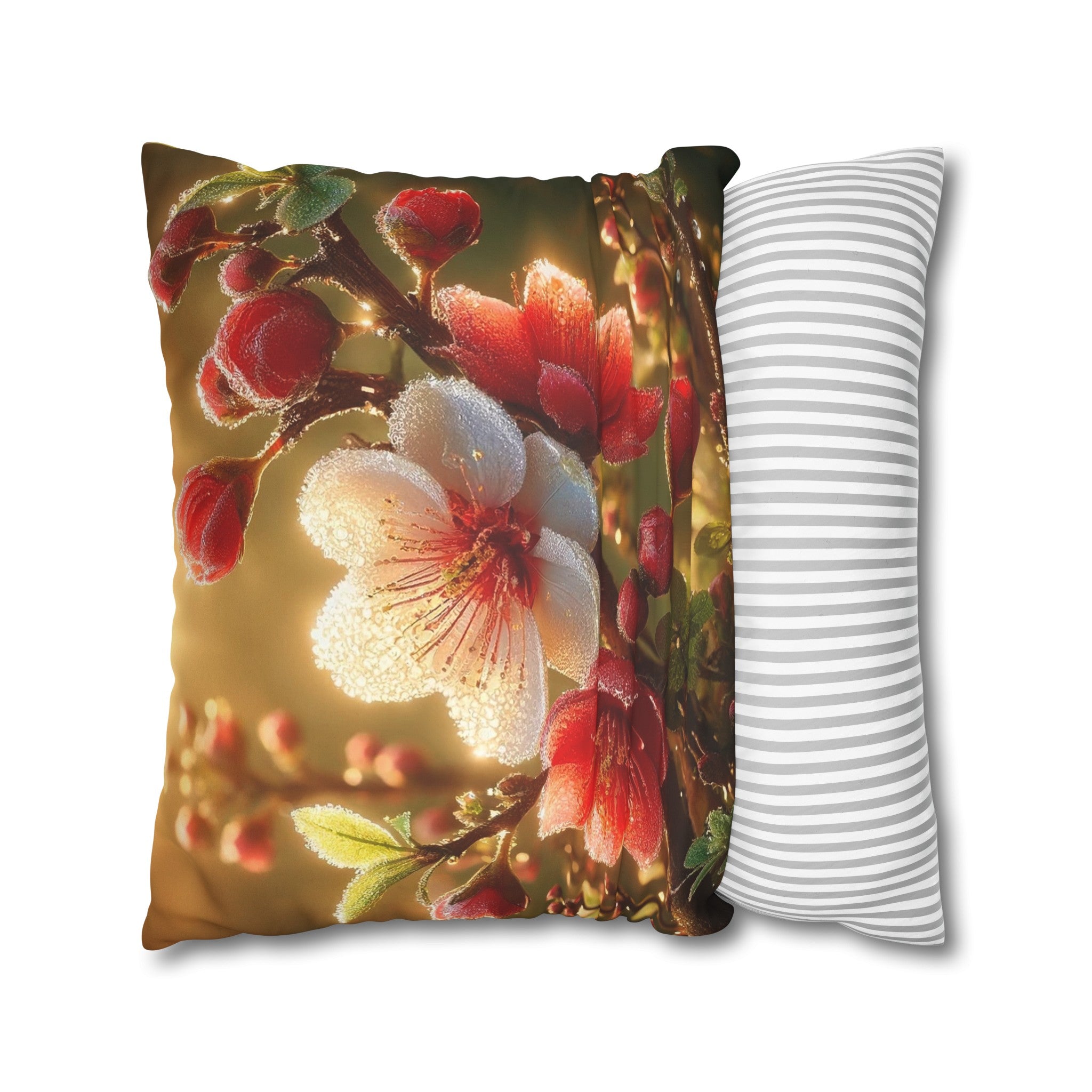 Red diamond flowers (4) - Suede Square Pillowcase