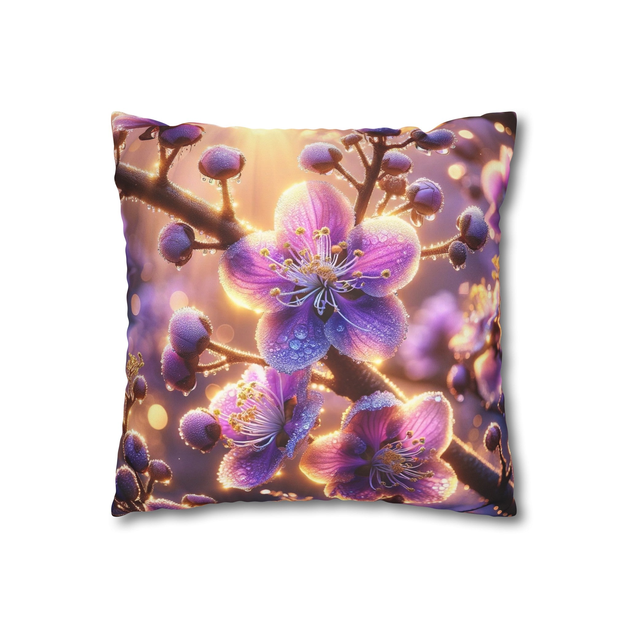 Purple diamond flowers (2) - Suede Square Pillowcase