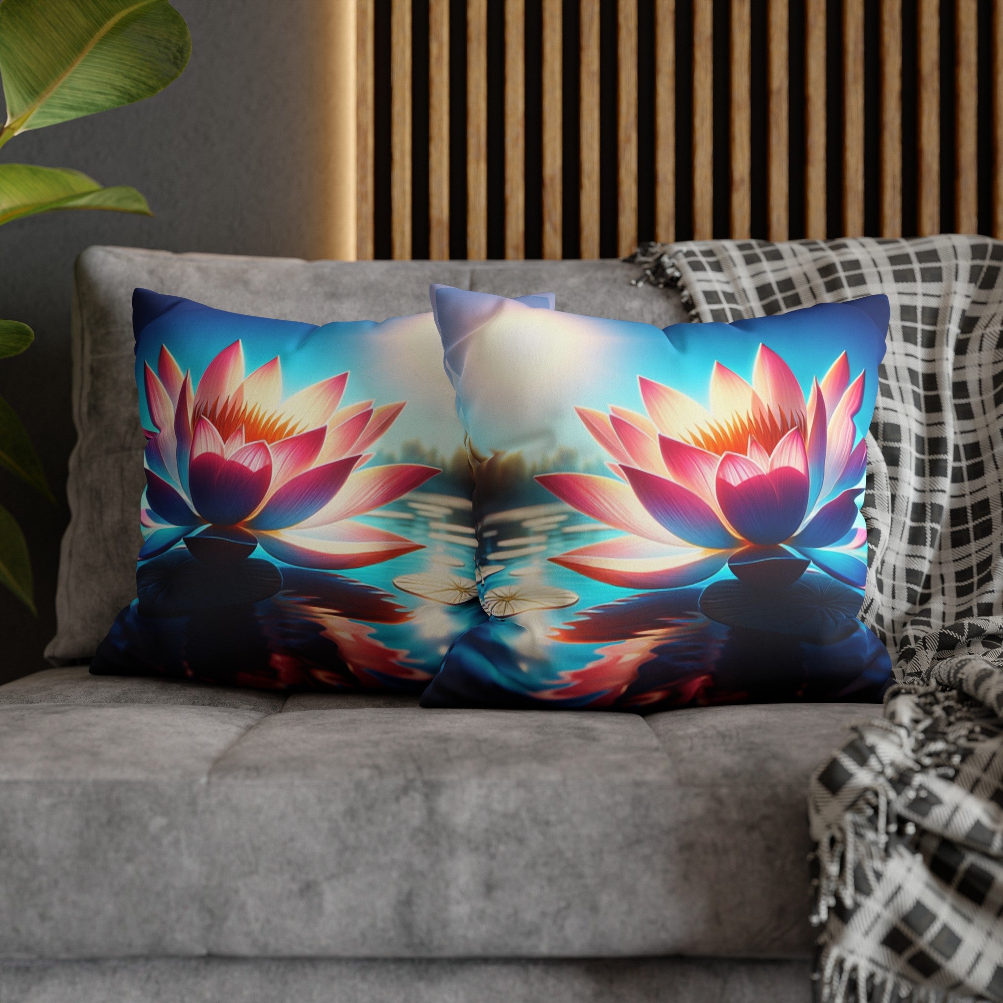 Lotus Flower (2) - Suede Square Pillowcase