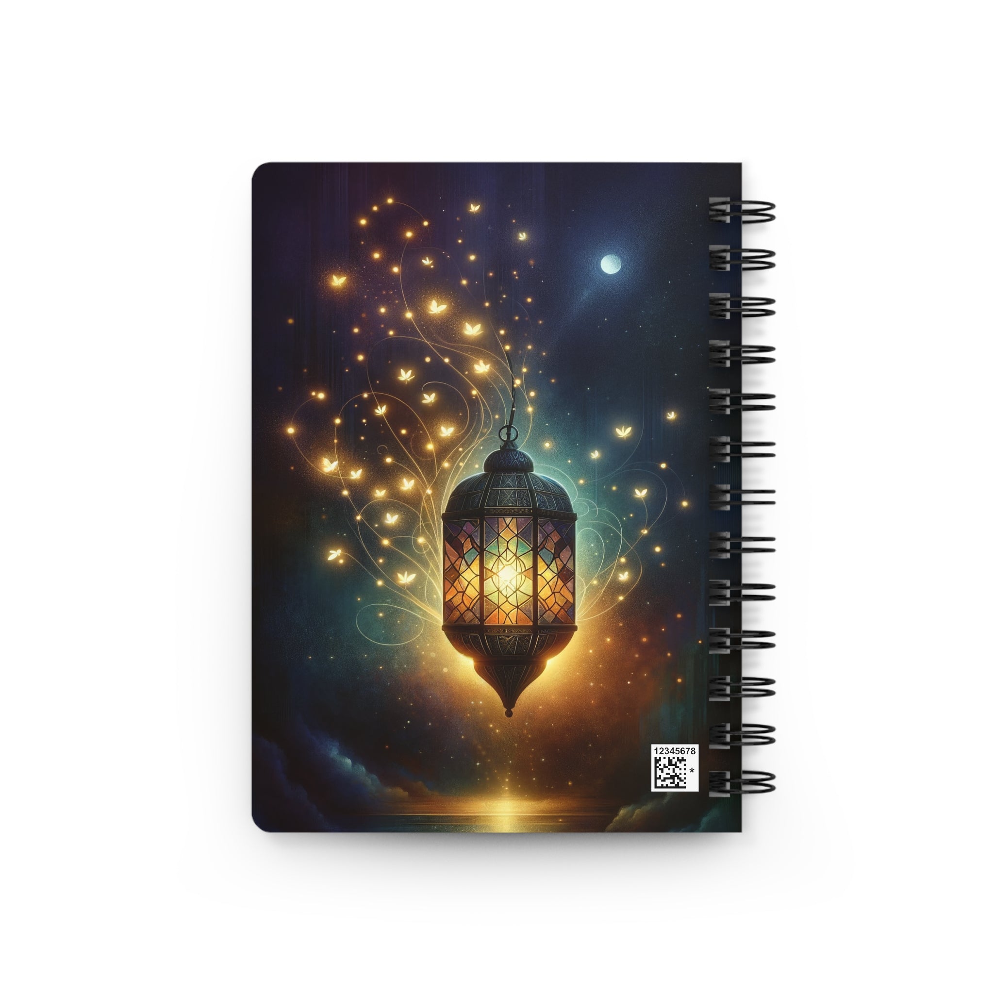 Lamp with fireflies - Spiral Notebook