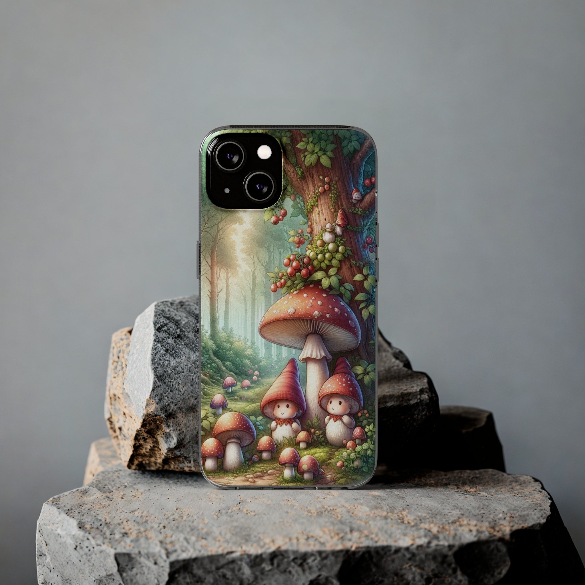 Gnomes and mushrooms - Soft Phone Case