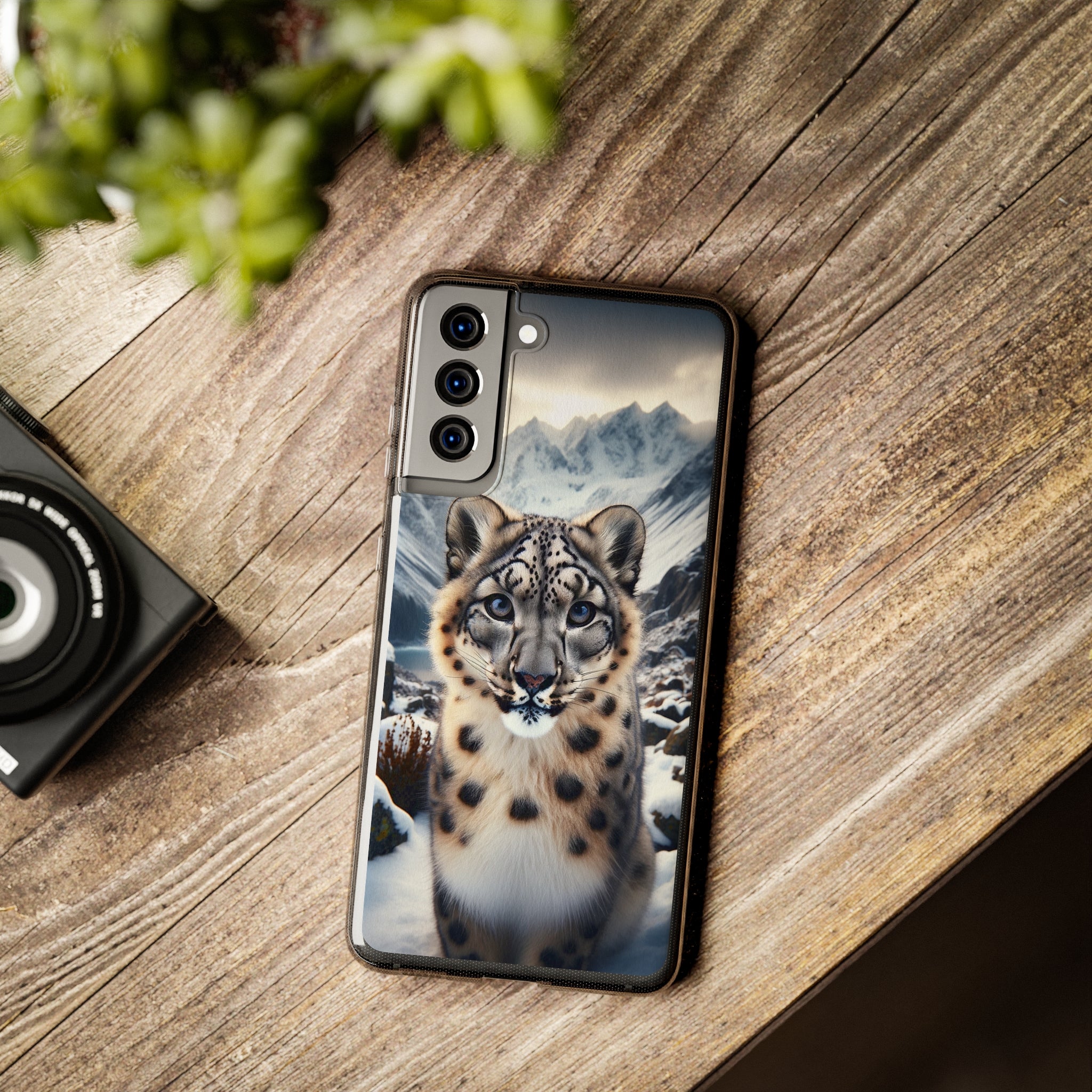 Curious Snow Leopard - Soft Phone Case