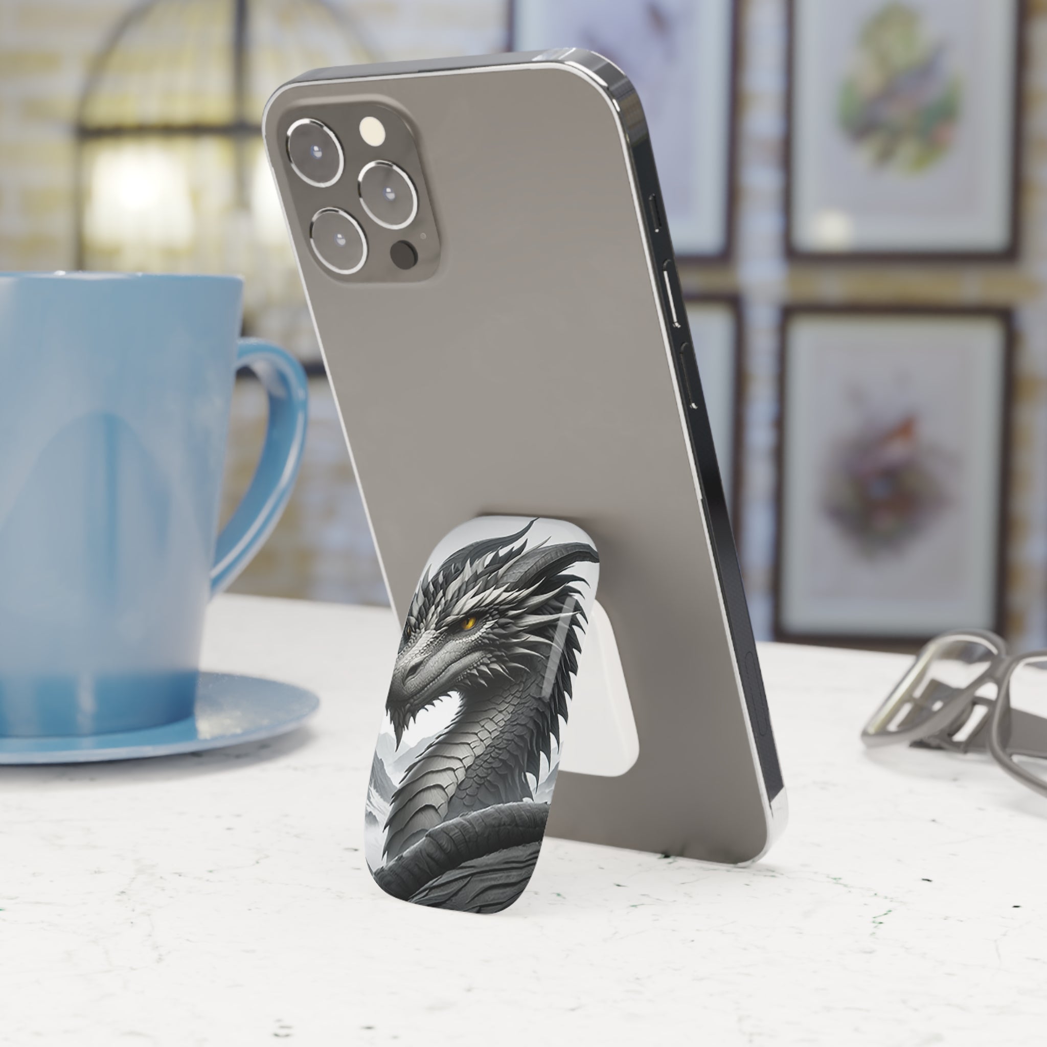 Grey dragon - Phone Click-On Grip