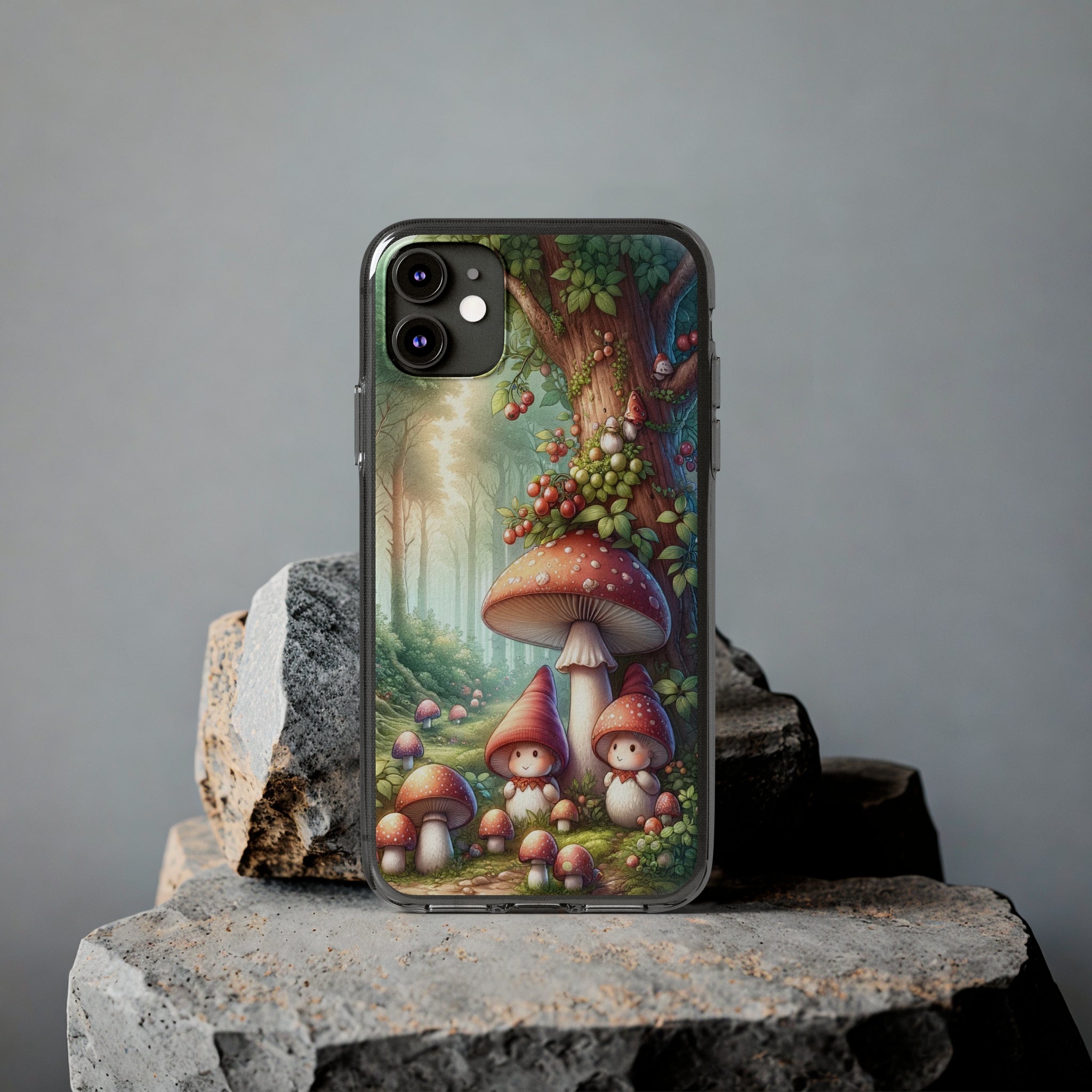 Gnomes and mushrooms - Soft Phone Case