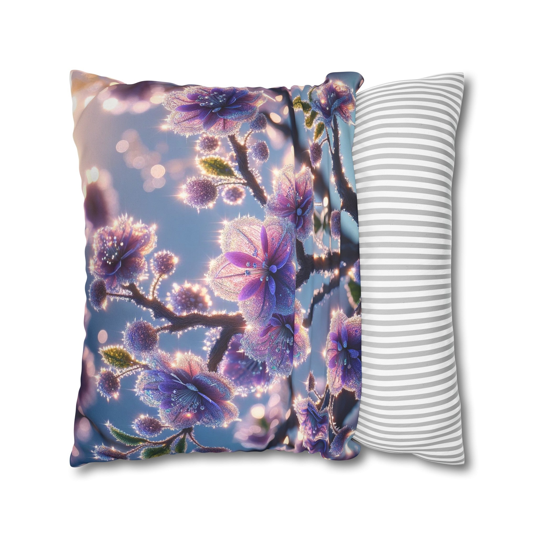 Purple diamond flowers (1) - Suede Square Pillowcase