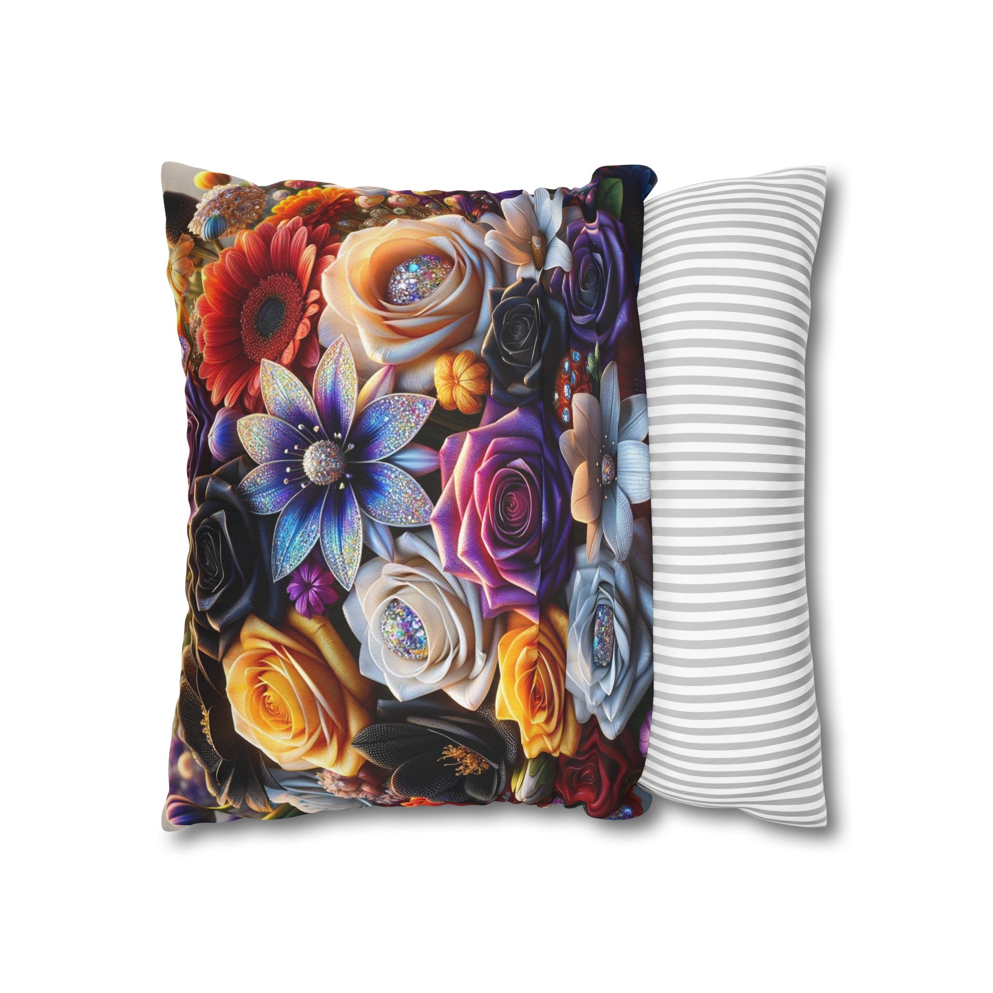 Colourful Bouquet (5) - Polyester Square Pillowcase