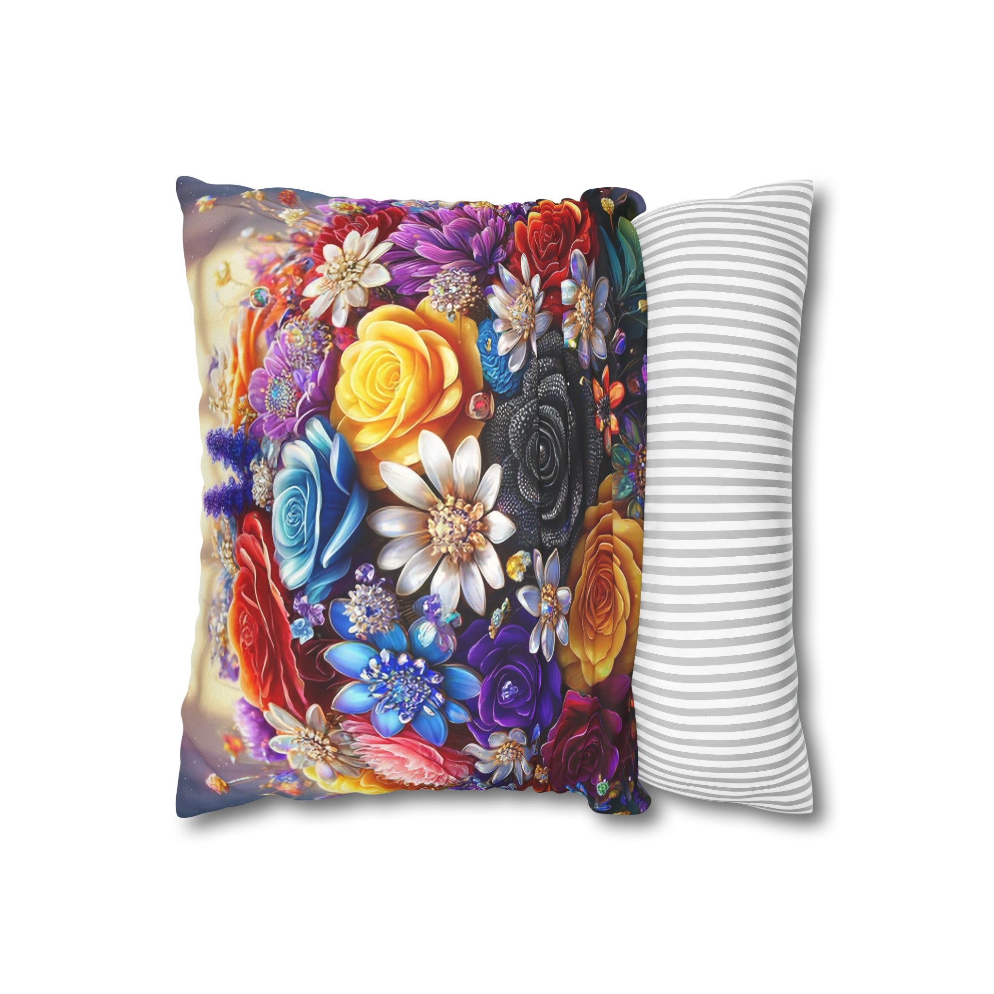 Colourful Bouquet (1) - Suede Square Pillowcase