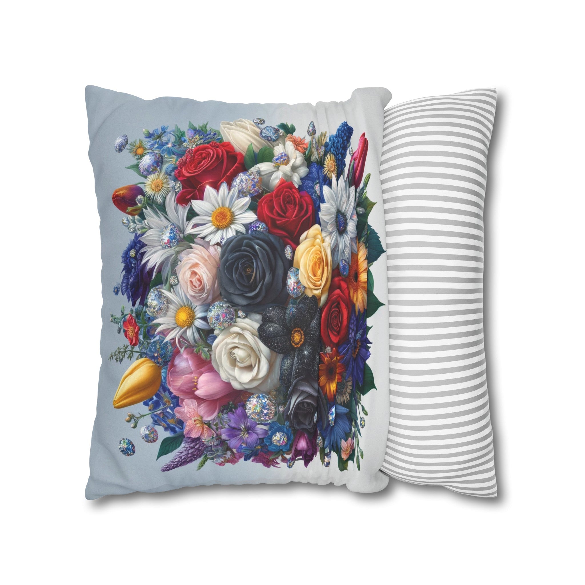 Colourful Bouquet (6) - Suede Square Pillowcase