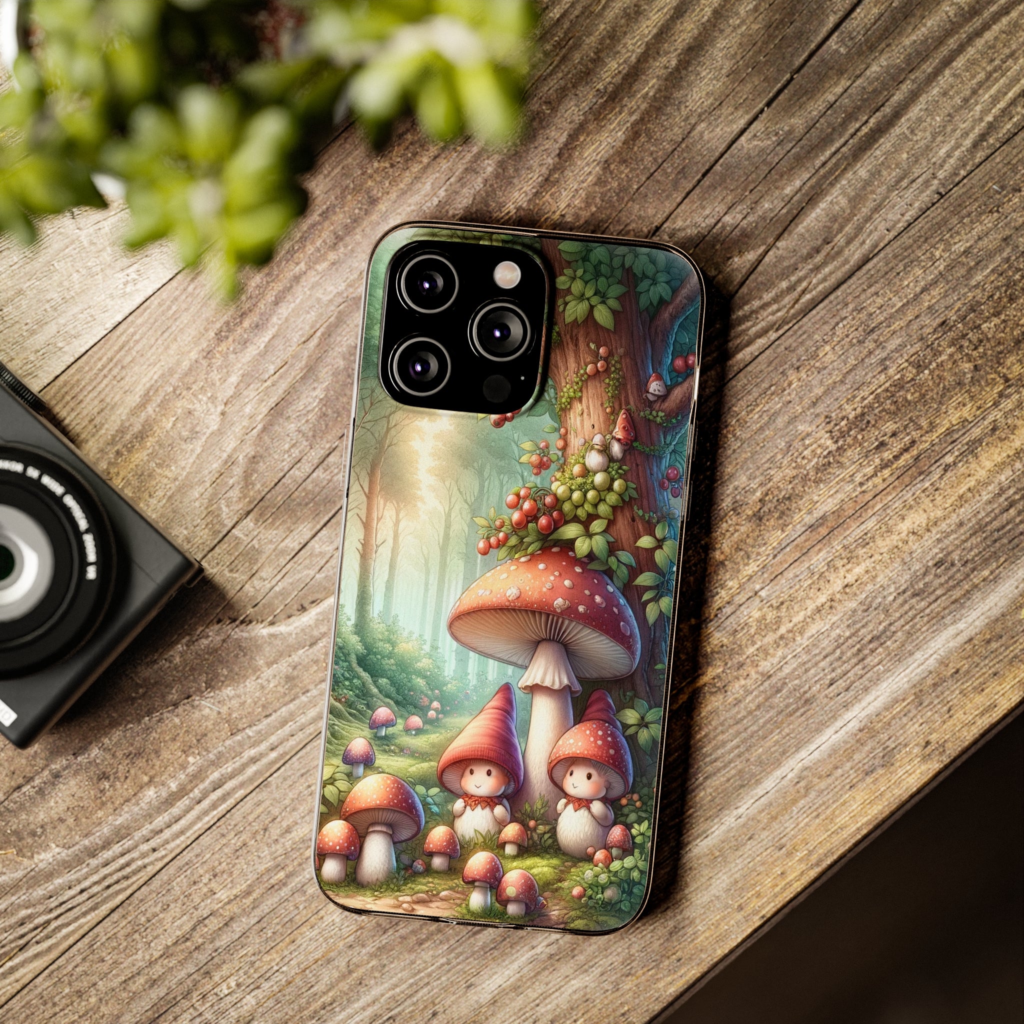 Gnomes and mushrooms - Soft Phone Case