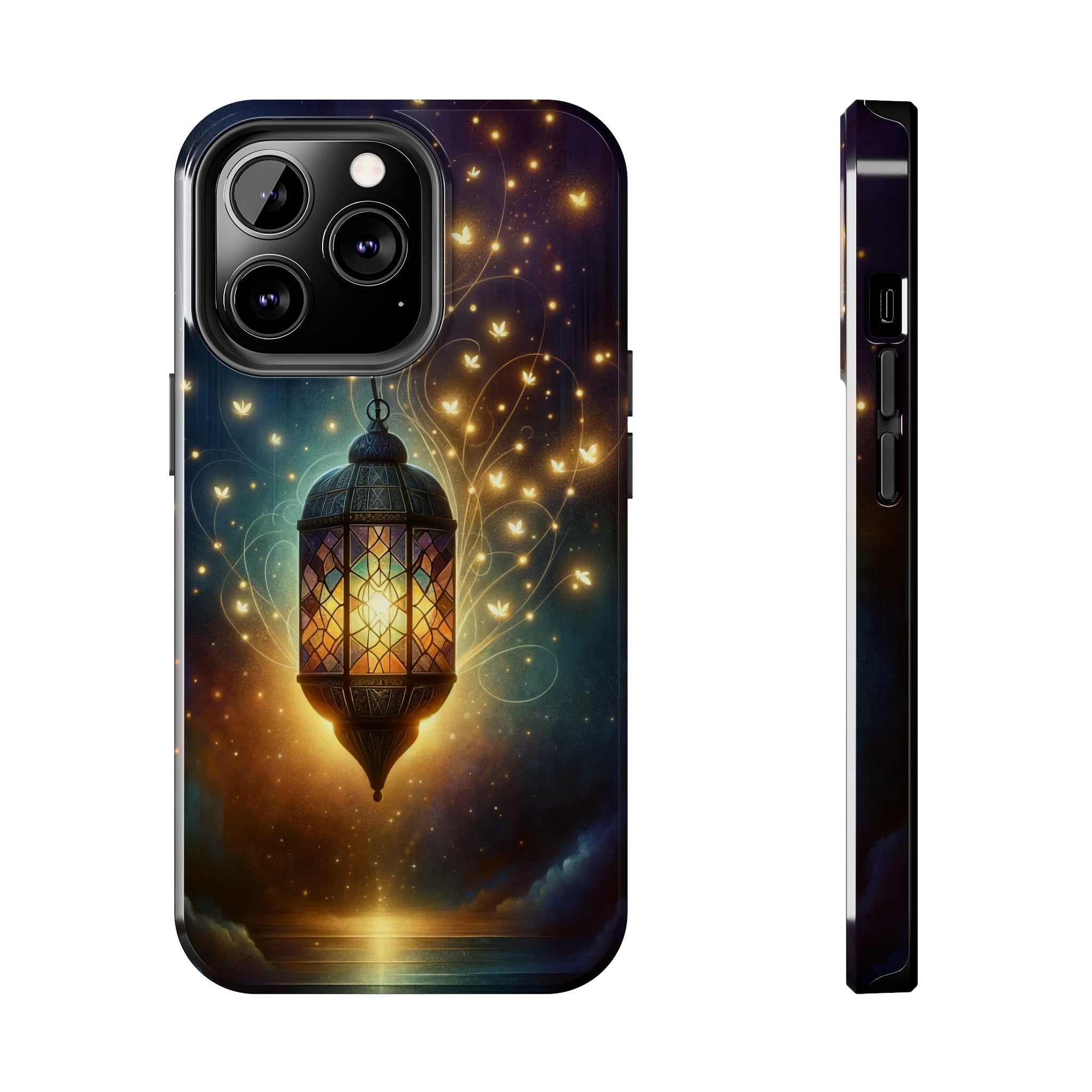 Fireflies around lamp - Tough Phone Case