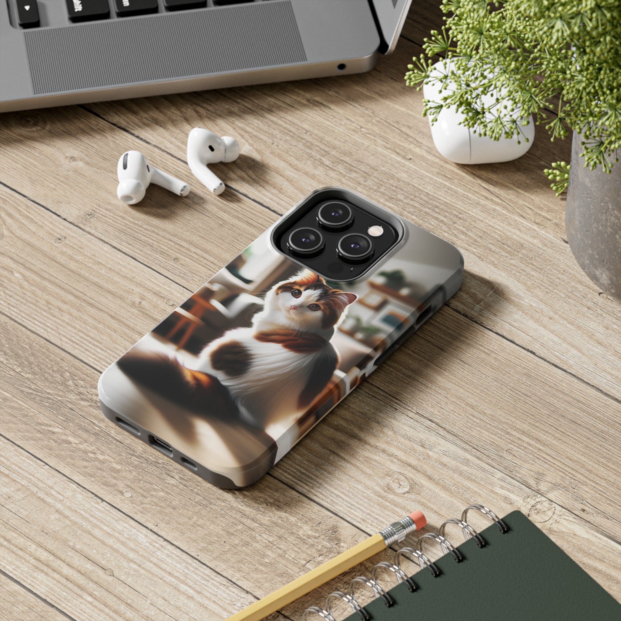 White-brown cat - Tough Phone Case